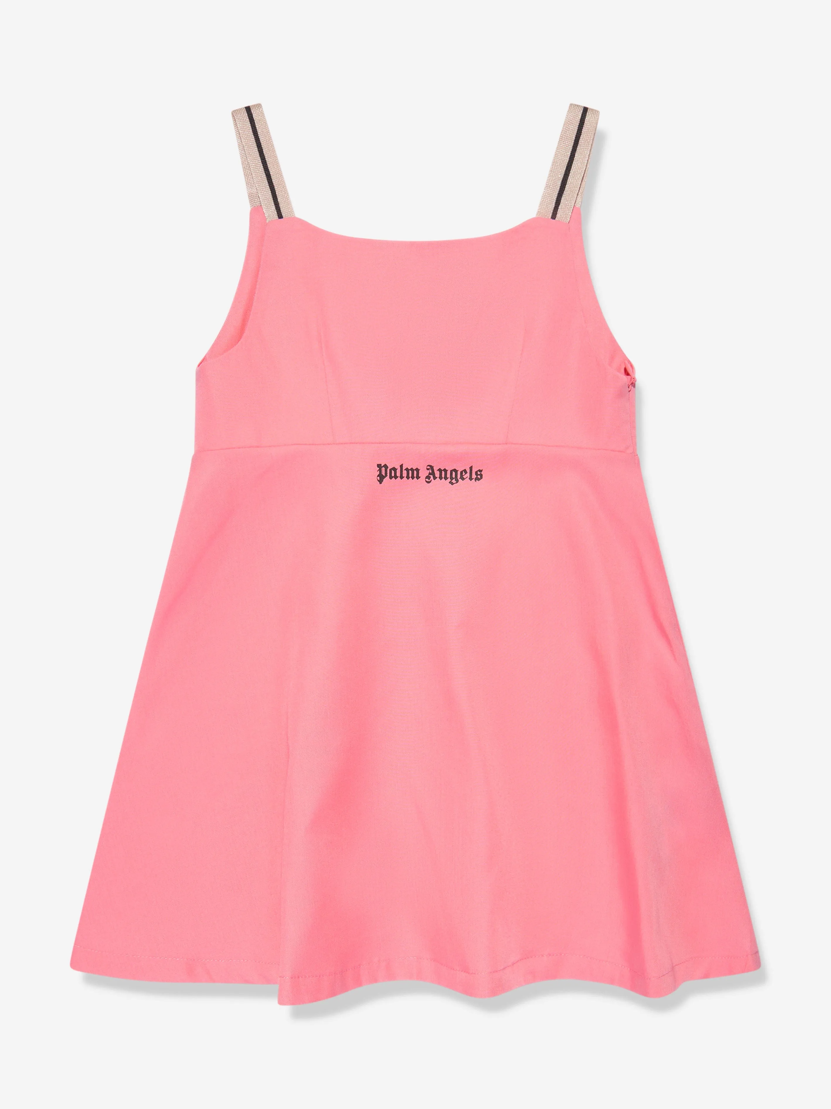 Palm Angels Girls Track Slip Dress in Pink