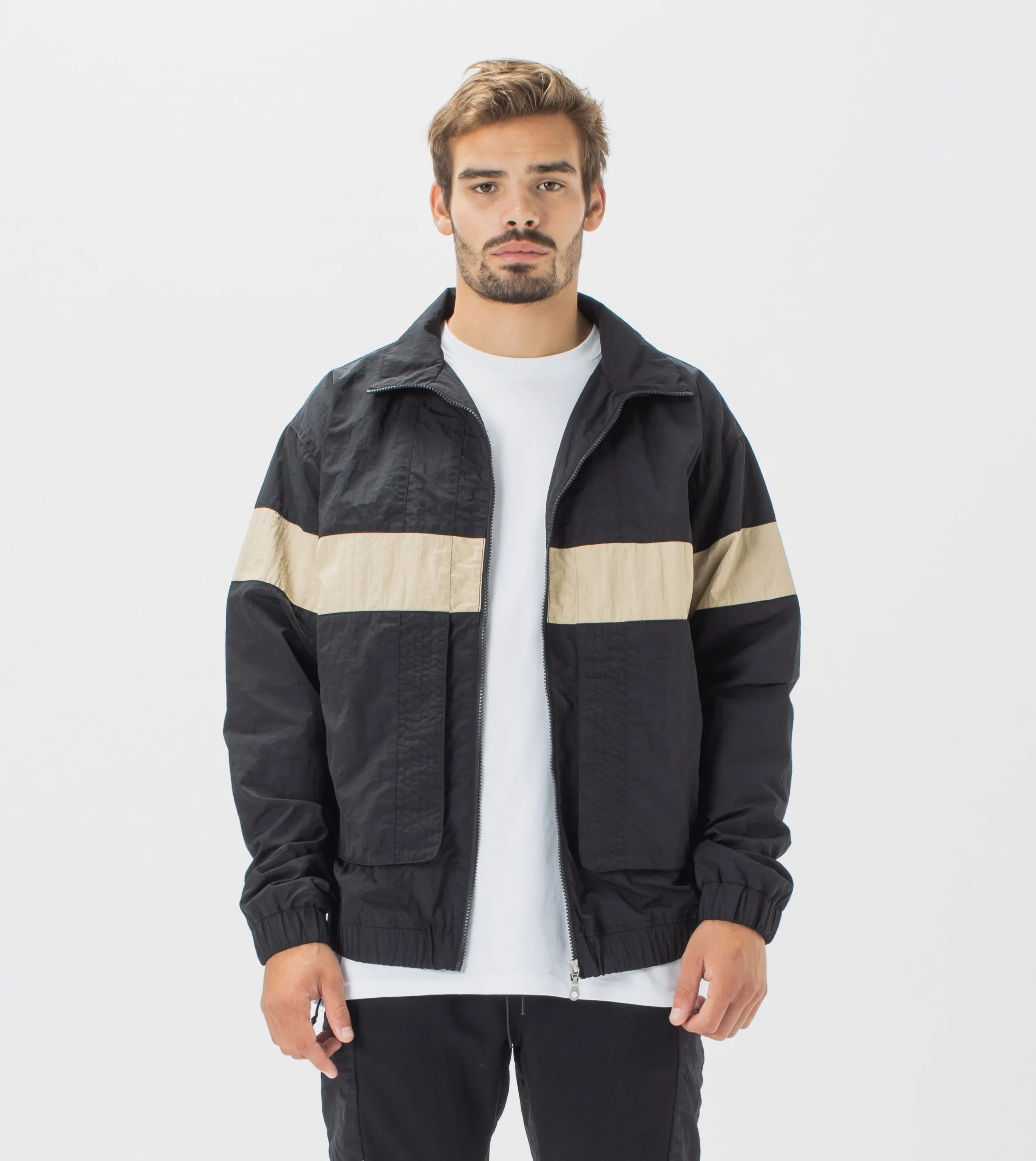 Panel Track Jacket Black/Dk Tan