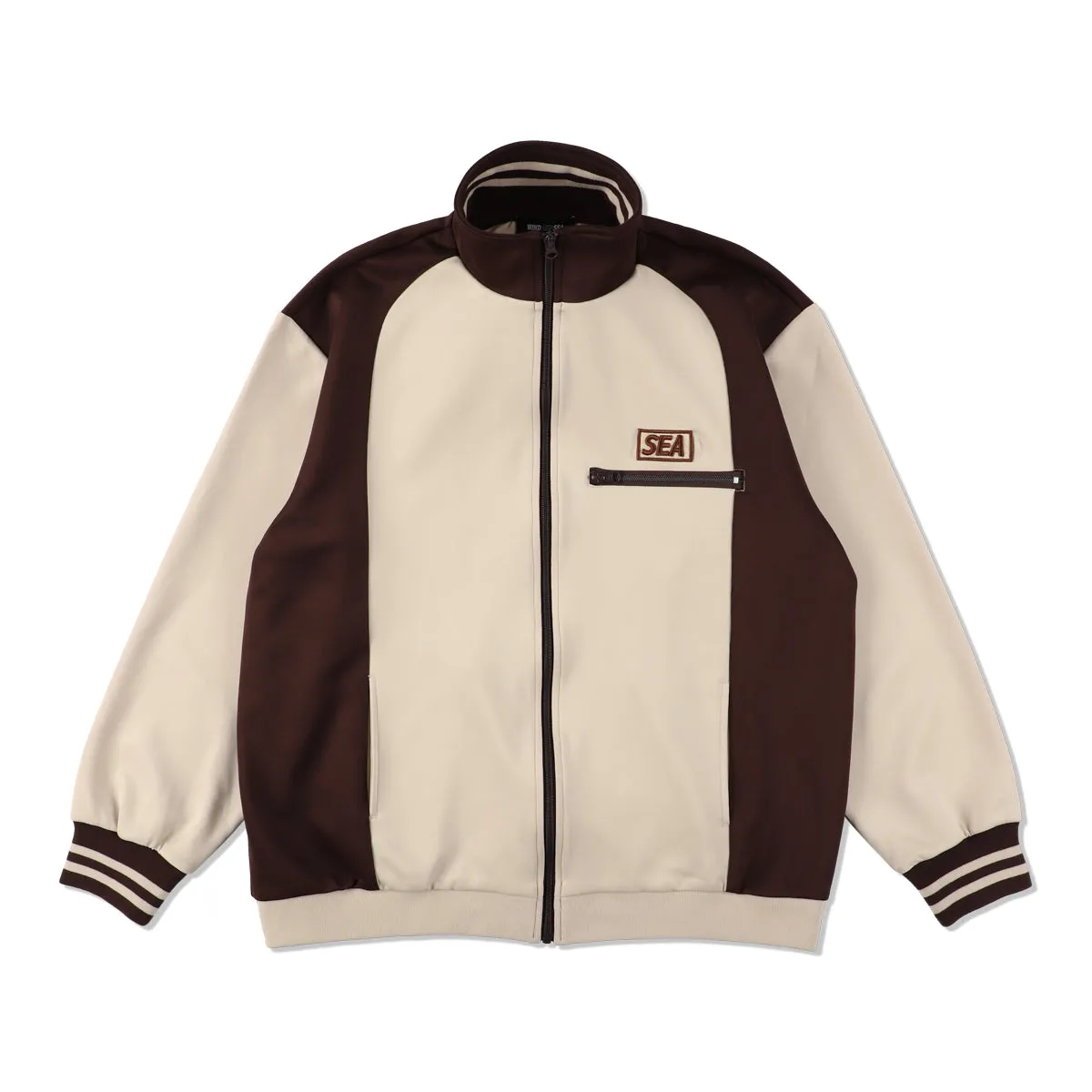 Paneled Track Jacket / BROWN