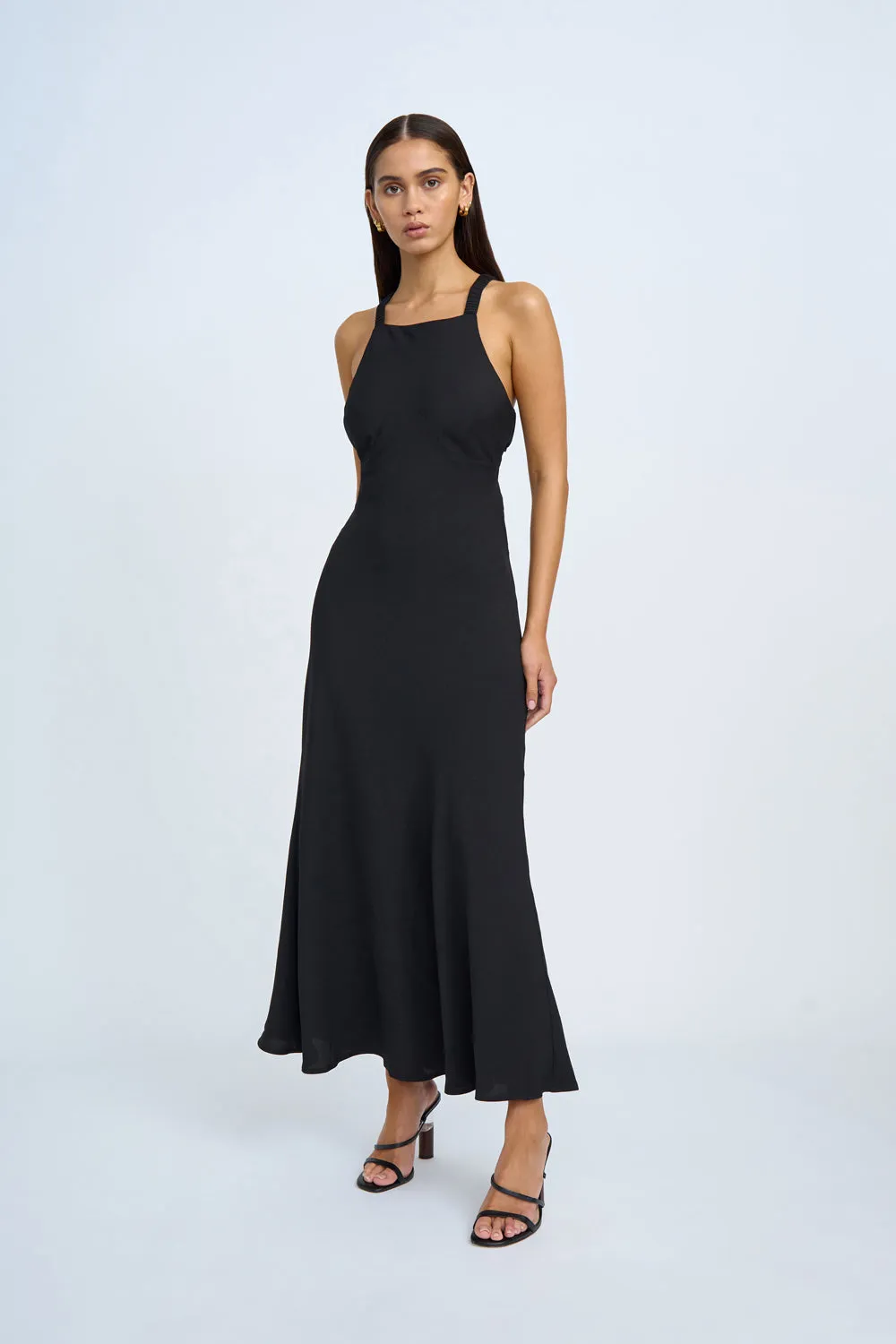 Piper Bias Midi Dress | Final Sale - Black