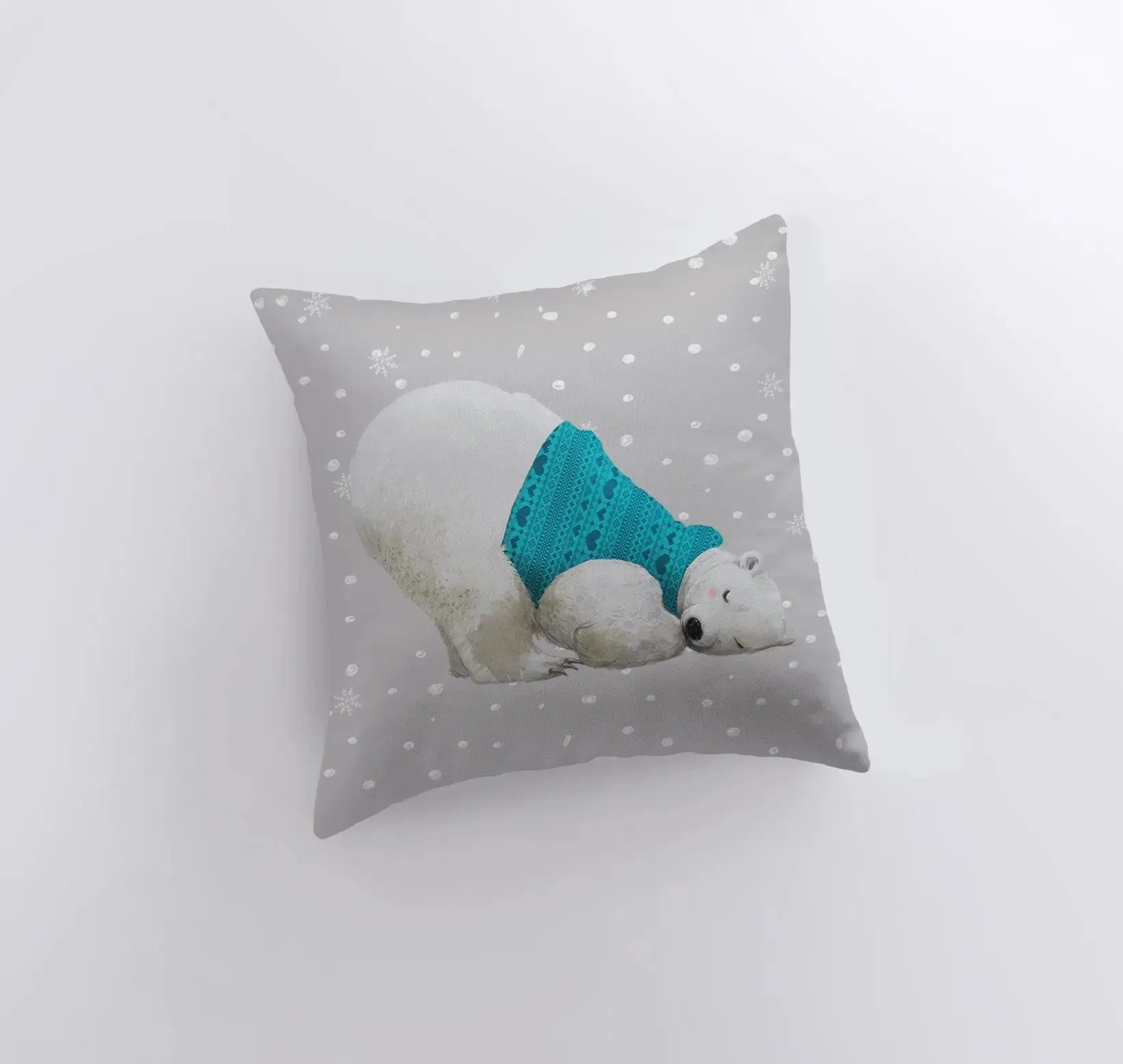 Polar Bear | Blue Sweater | Pillow Cover | Christmas Gift | Home Decor | Throw Pillow | Decor Pillows for Couch | Sofa Pillows | Modern Home Decor