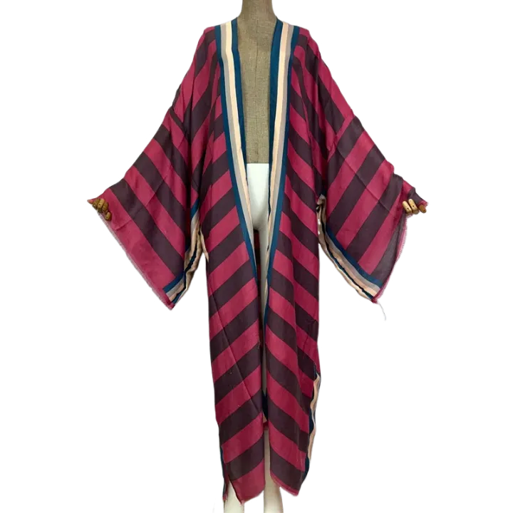 Pre Order: Elegant Striped Kimono Cardigan - WINI