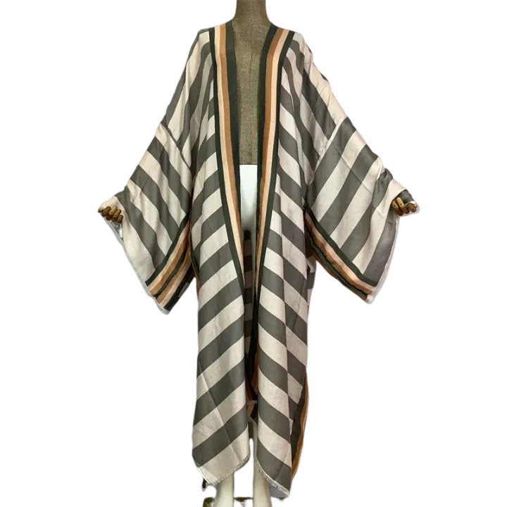 Pre Order: Elegant Striped Kimono Cardigan - WINI