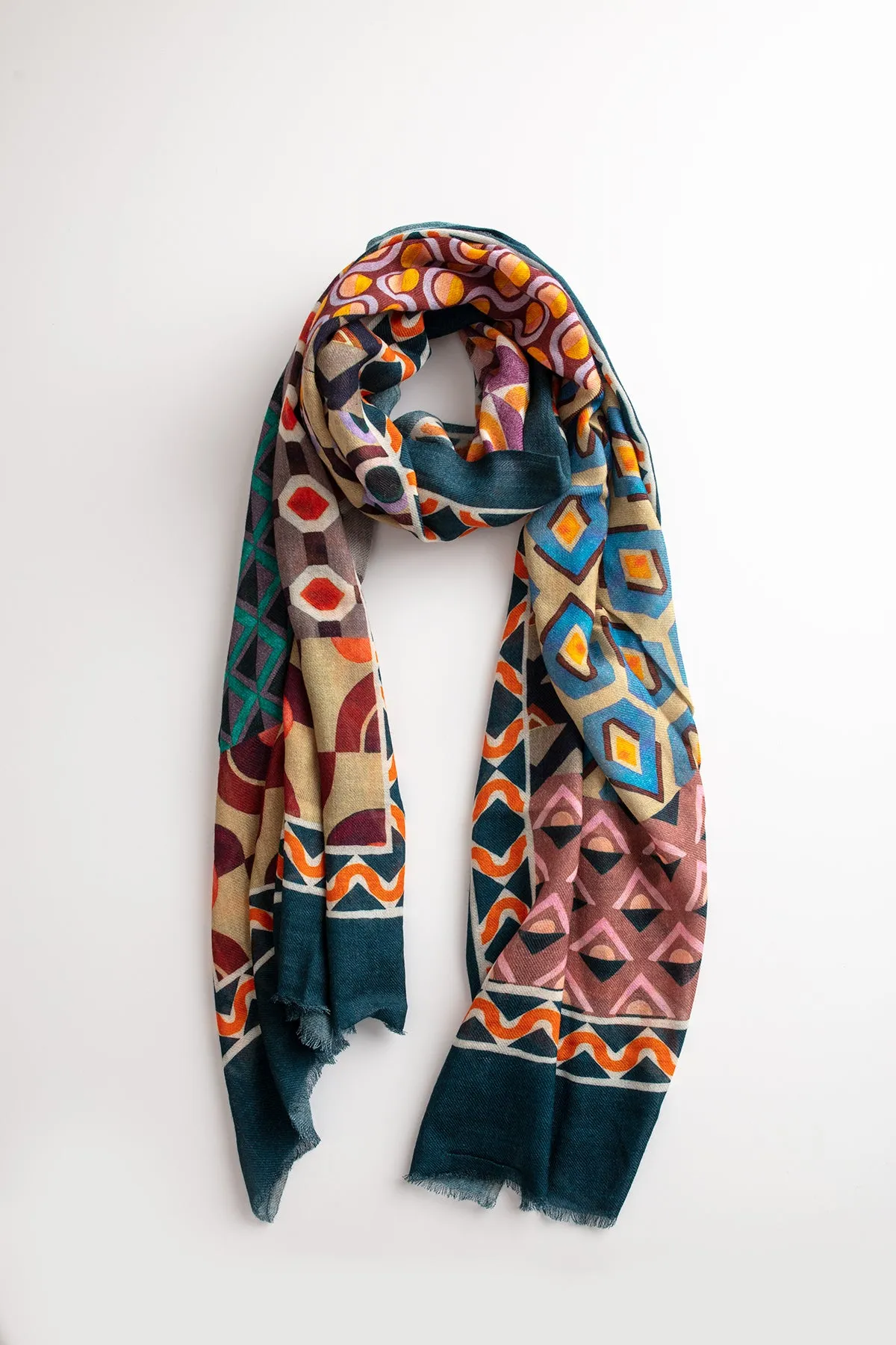 PRINTED SILK BLEND SCARF BY VISMAYA