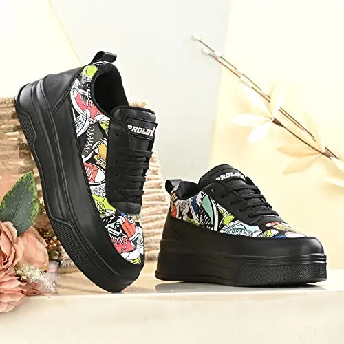 Prolific Women's Black Sneakers - 5 UK