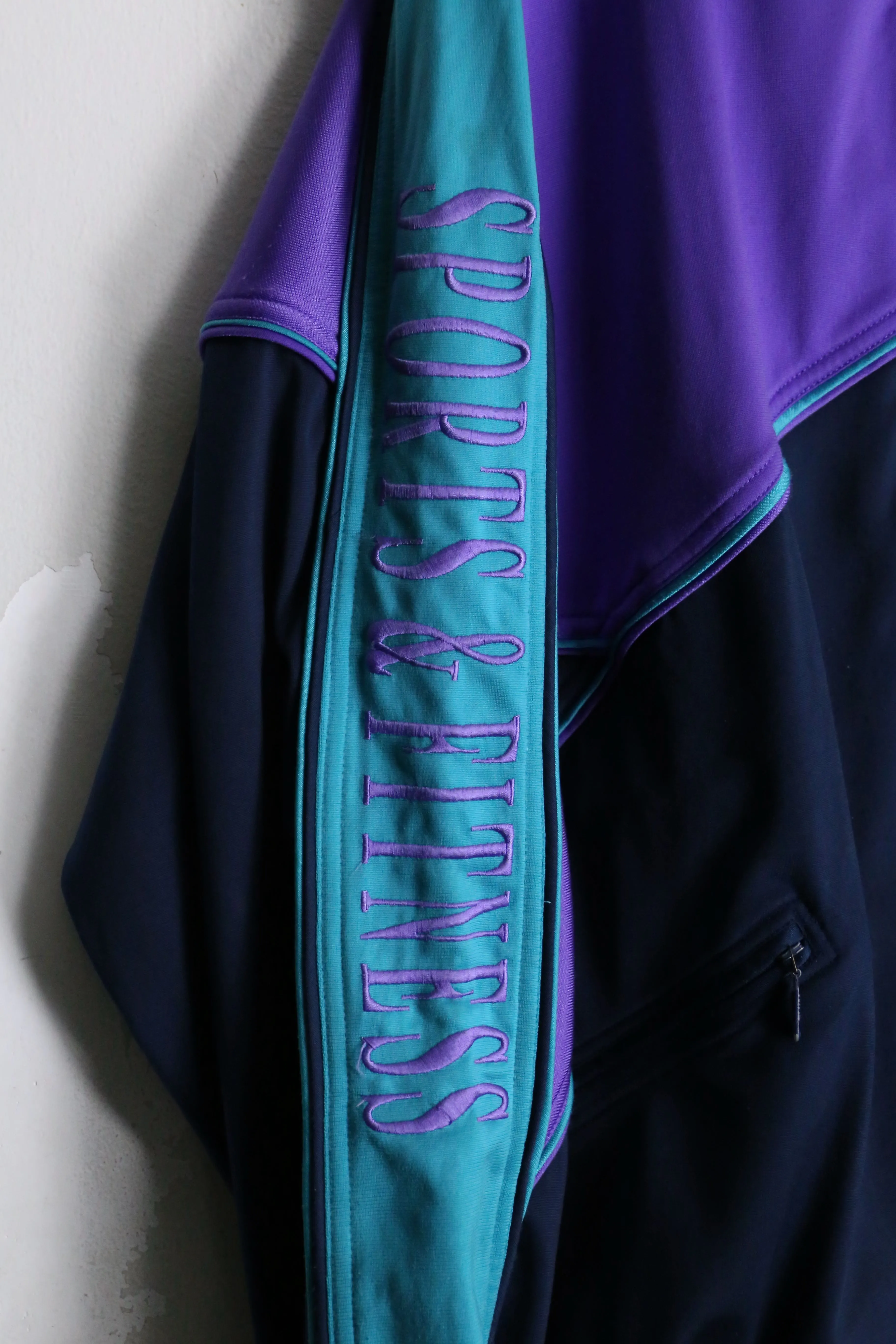 "NIKE" blue 3tone raglan track jacket