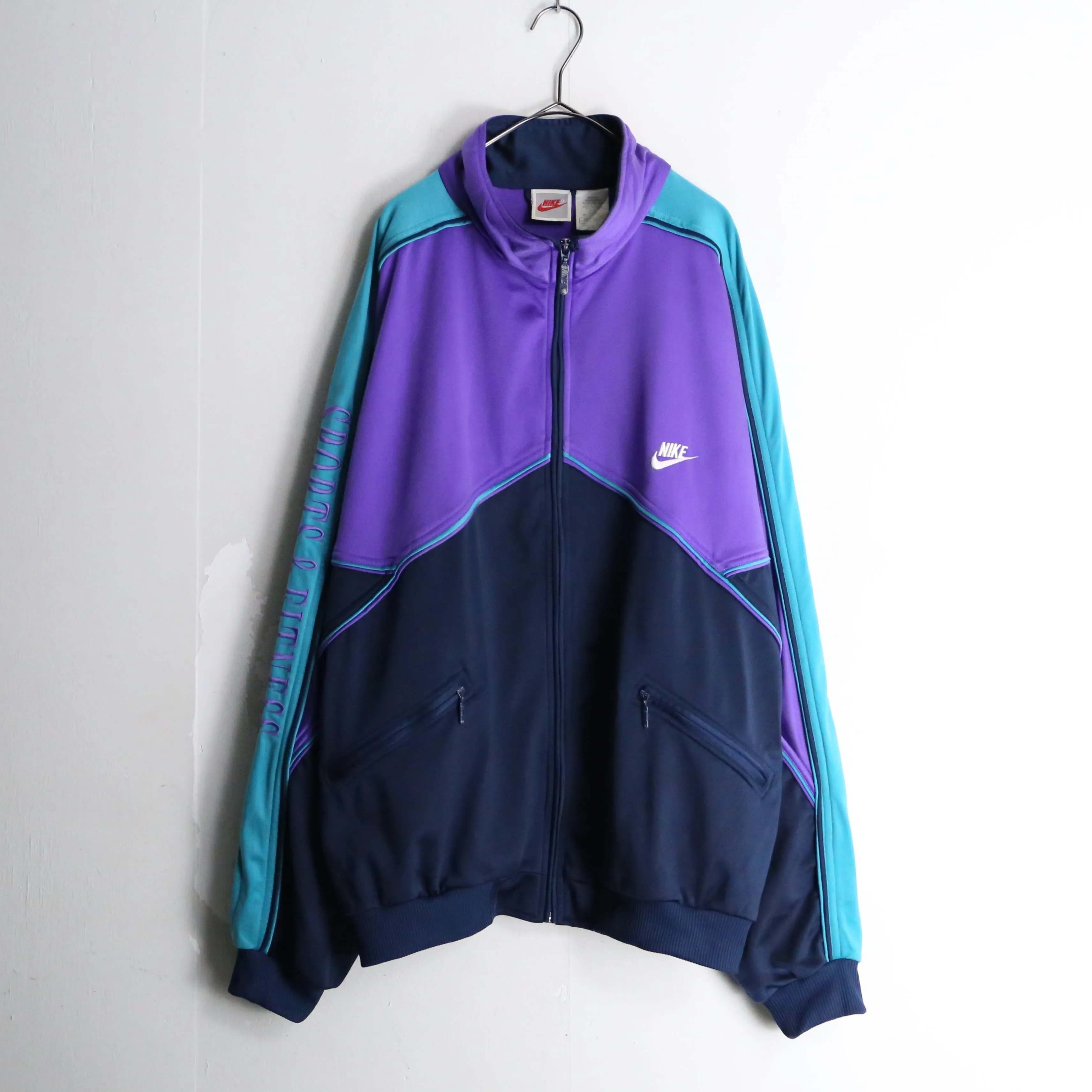 "NIKE" blue 3tone raglan track jacket