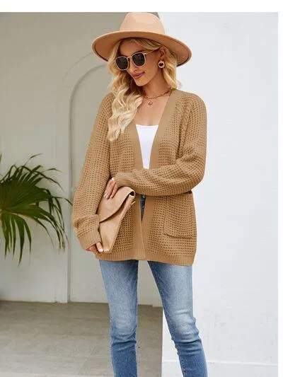 Raglan Sleeve Pocketed Cardigan