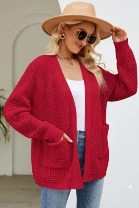 Raglan Sleeve Pocketed Cardigan