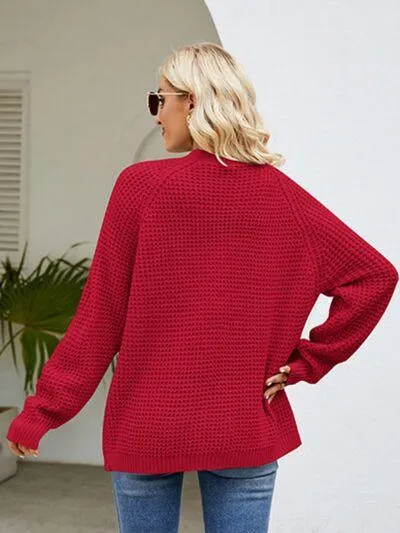 Raglan Sleeve Pocketed Cardigan