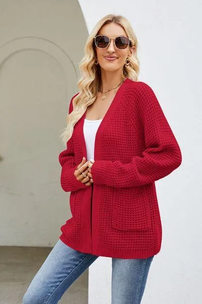 Raglan Sleeve Pocketed Cardigan