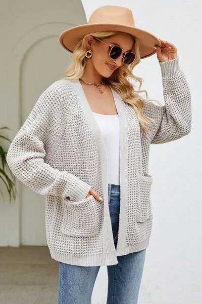 Raglan Sleeve Pocketed Cardigan