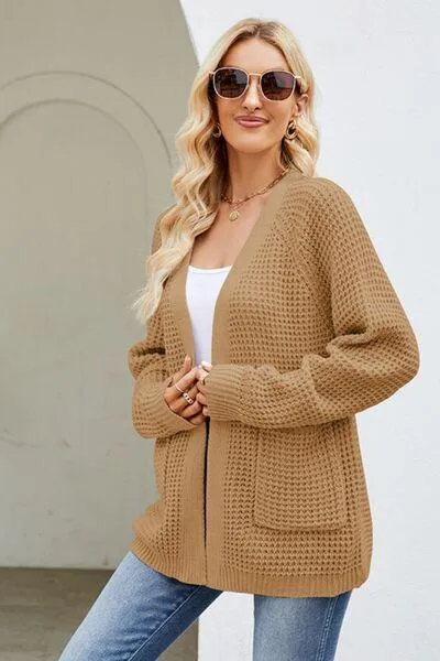 Raglan Sleeve Pocketed Cardigan