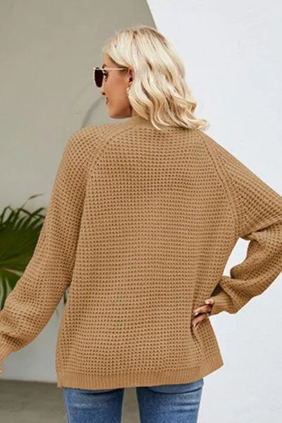 Raglan Sleeve Pocketed Cardigan