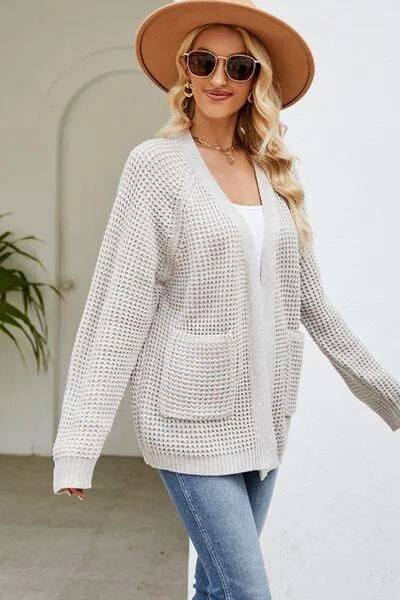 Raglan Sleeve Pocketed Cardigan