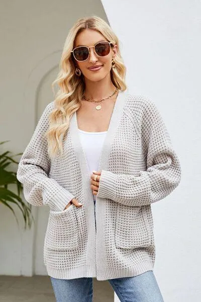 Raglan Sleeve Pocketed Cardigan