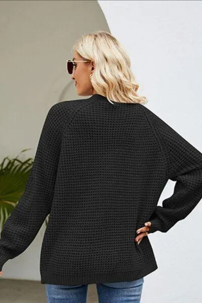 Raglan Sleeve Pocketed Cardigan