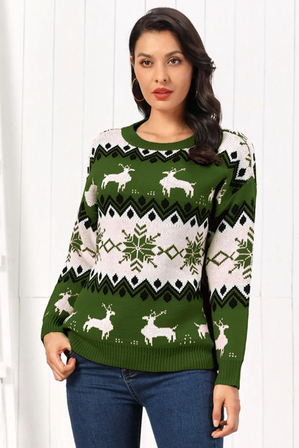 Reindeer Round Neck Sweater