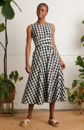 Roberta Monochrome Check Dress