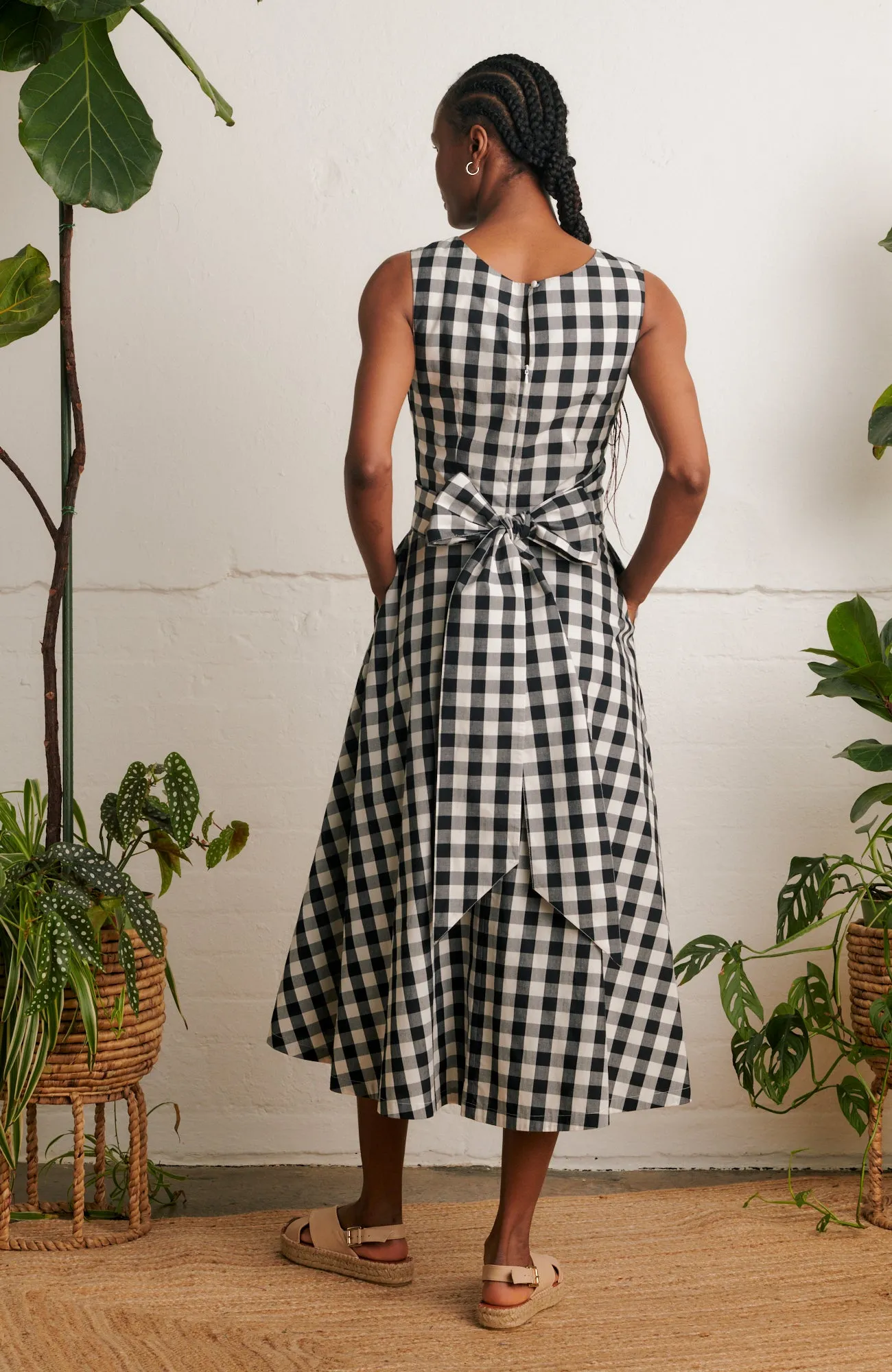 Roberta Monochrome Check Dress