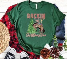 Rockin' Around The Christmas Tree Shirt,Howdy Cowboy Christmas Sweater, Giddy Up Jingle Horse Pick Up Your Feet, Howdy