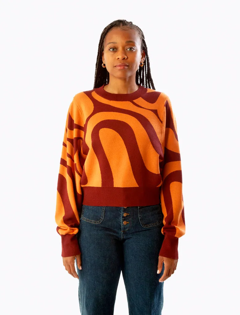 Rumba Sweater - Maroon Sunset