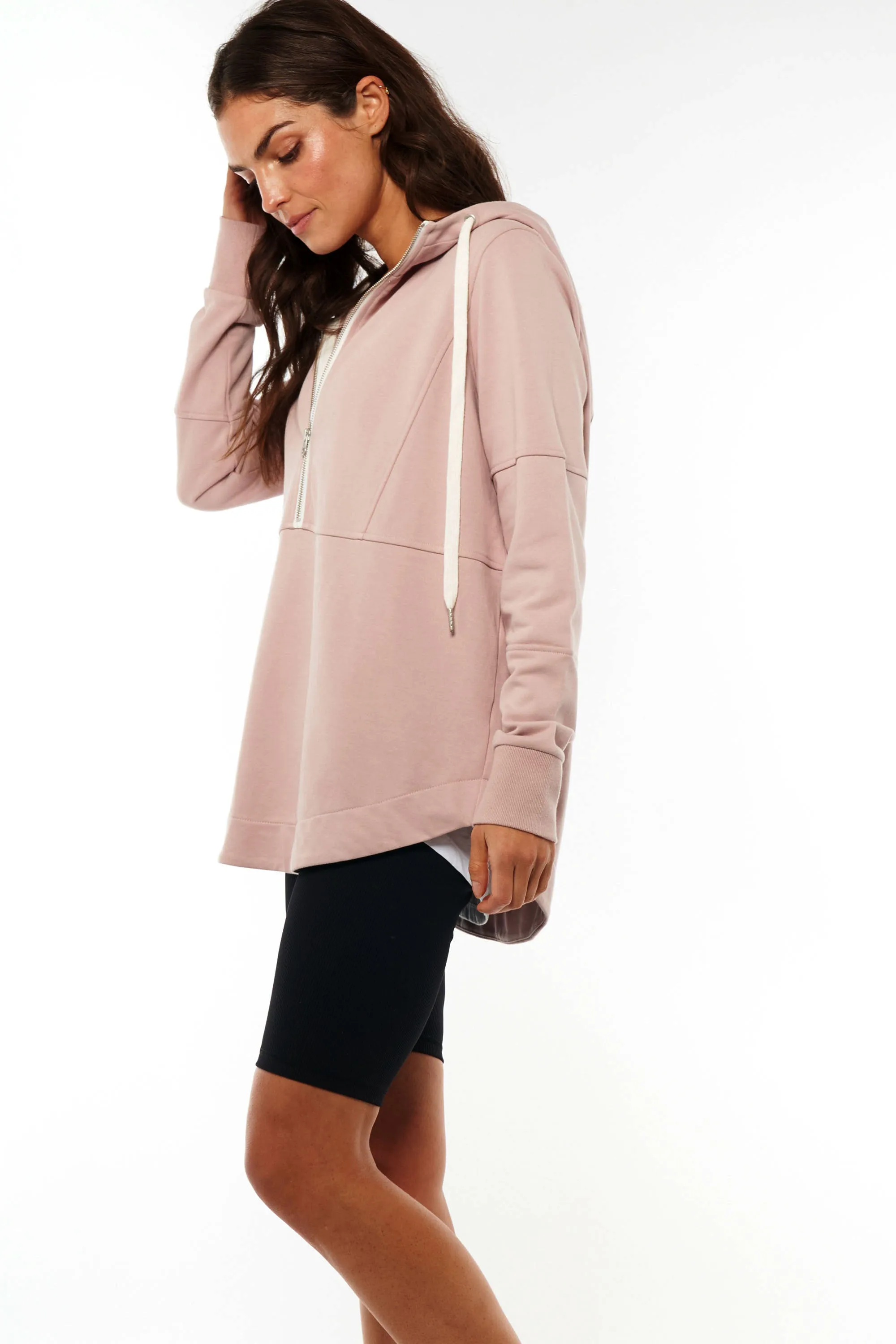 Run With Me Maternity Nursing Hoodie in Blush