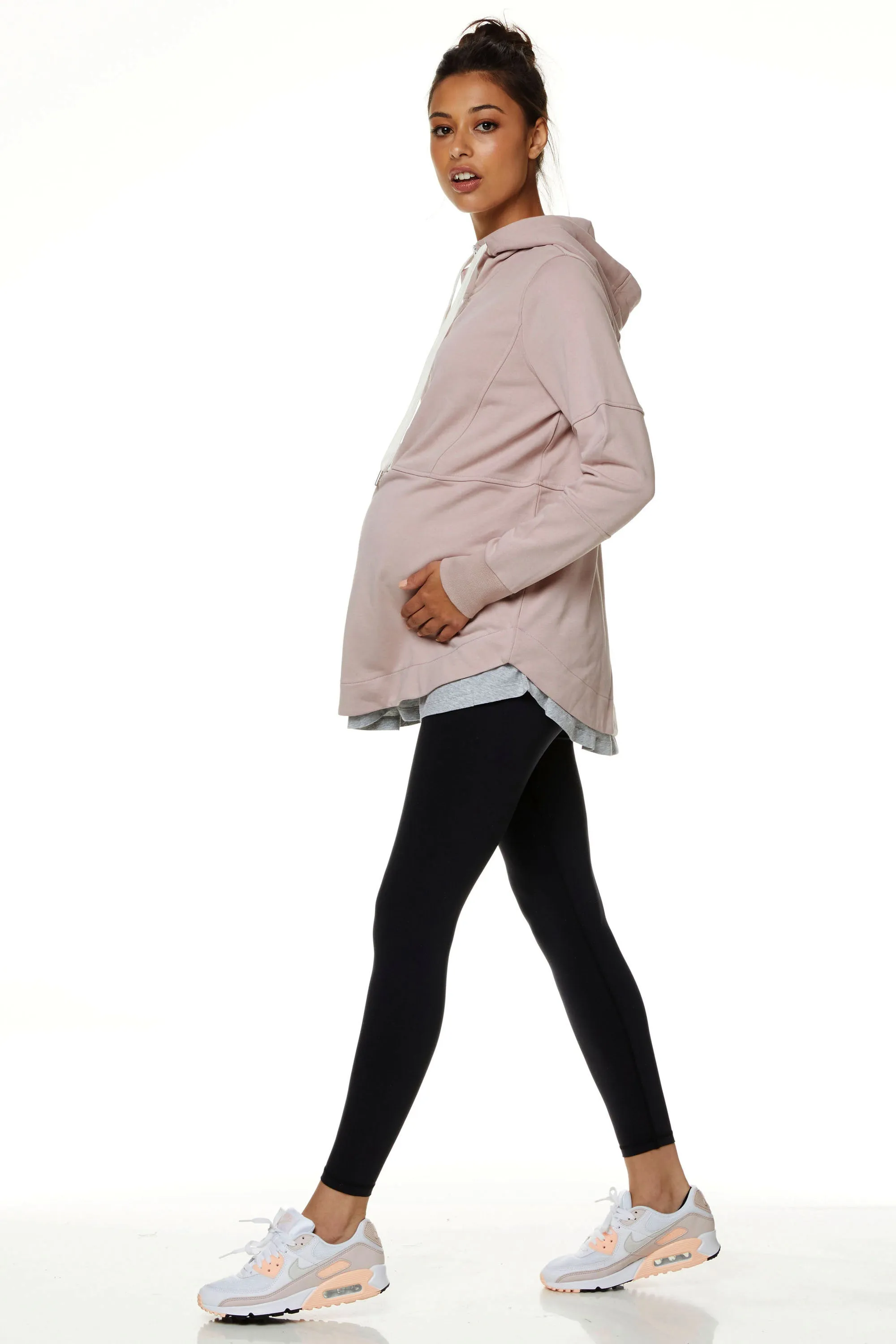 Run With Me Maternity Nursing Hoodie in Blush