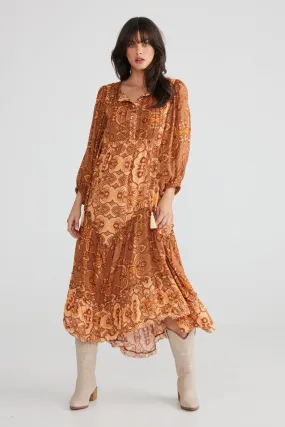 Sabrina Dress in Dark/Light Amber Palace