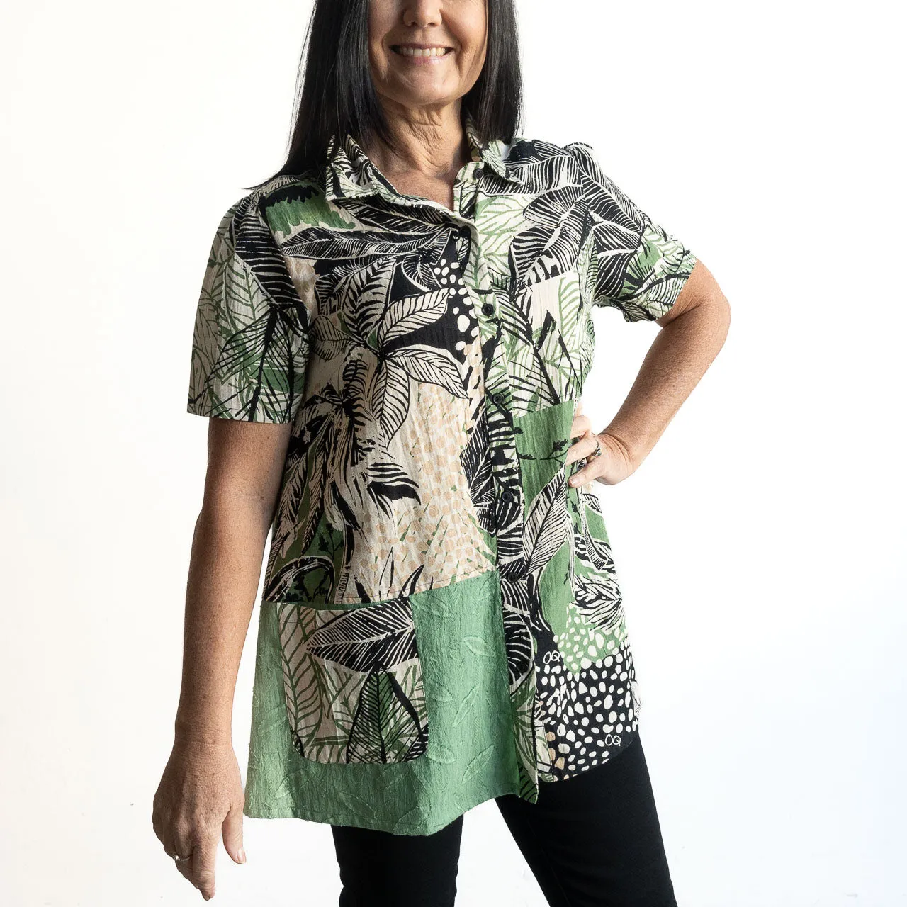 Short Sleeve Pocket Shirt by Orientique Australia - Nungwi - 22981