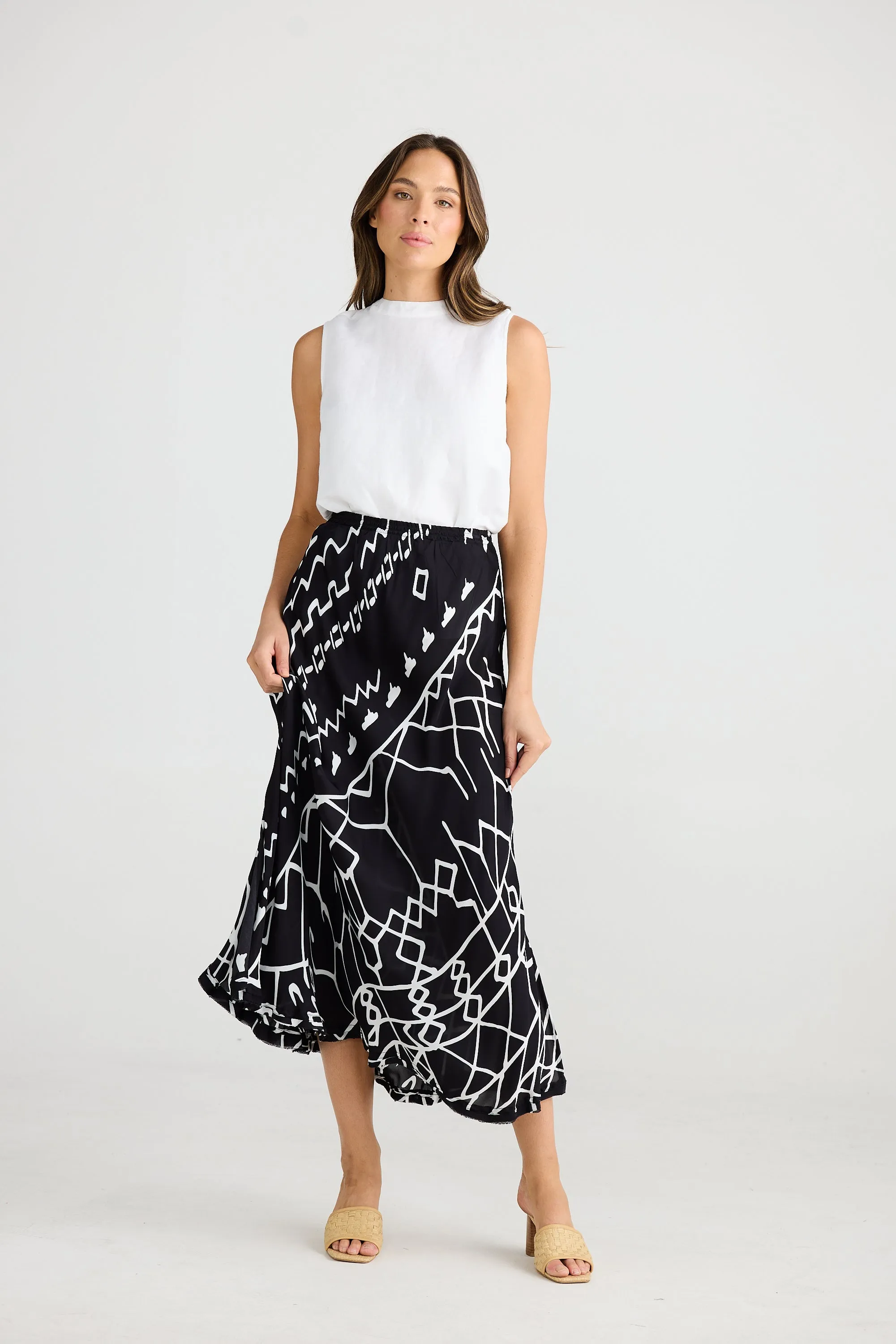 Sicily Skirt - Cupro Black Indus