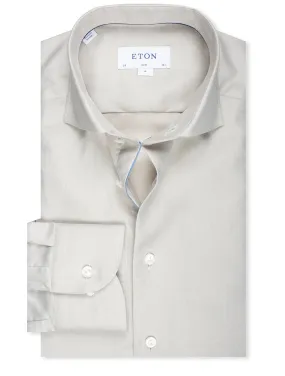 Slim Fit Cotton Linen Shirt Grey