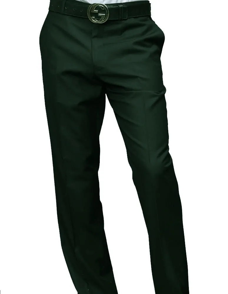 SLIM FIT FLAT FRONT DRESS PANTS, SUPER 150'S ITALIAN FABRIC | PA-200B-Hunter