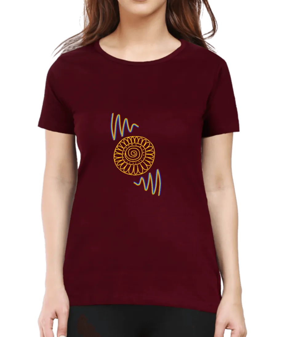 Spiral Wheel Design | T Shirt for Women D34