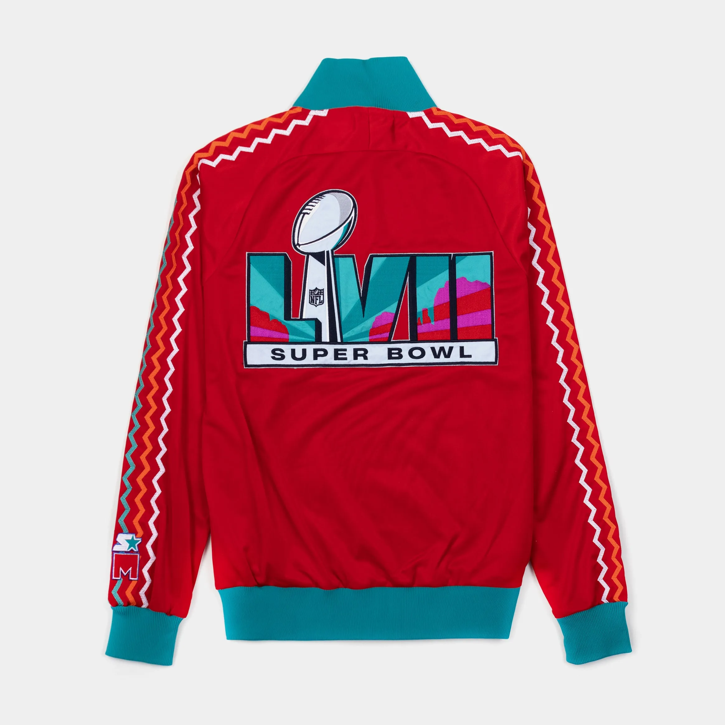 Super Bowl LVII Track Mens Jacket (Red/Tea)