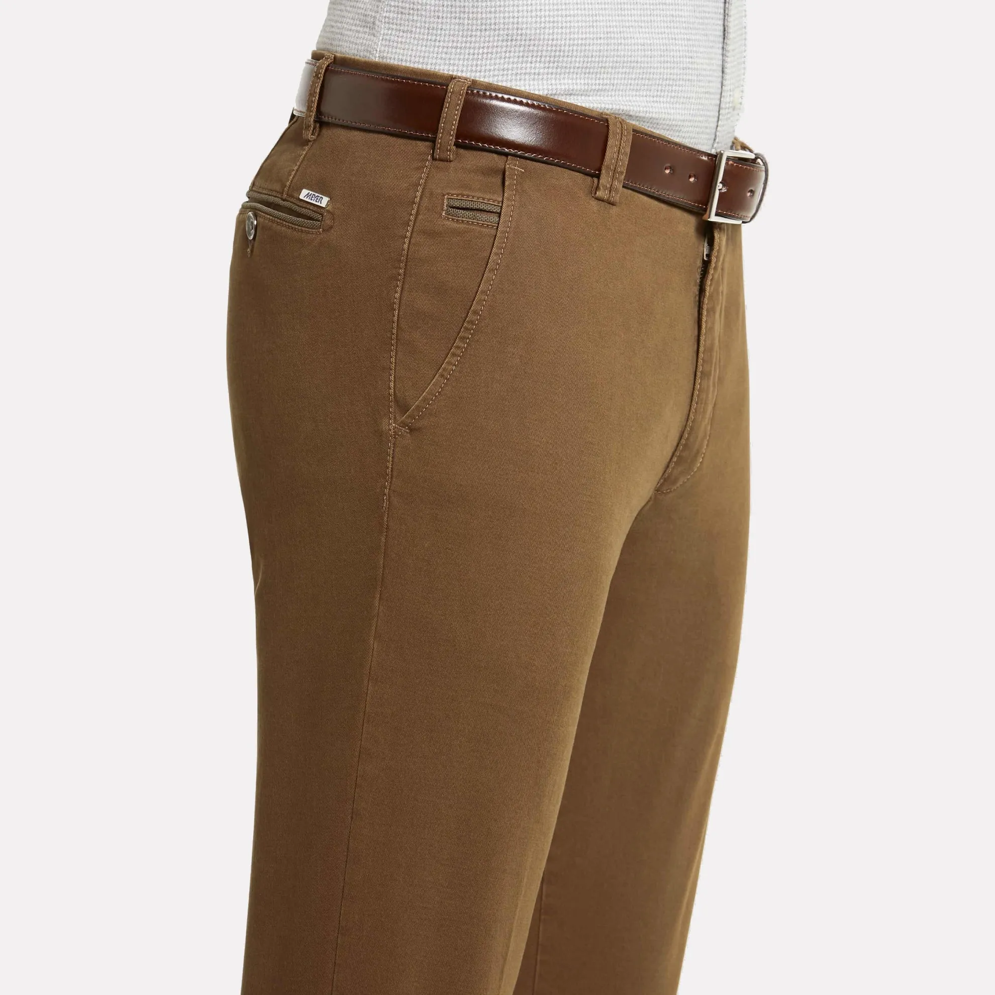 Super Stretch Double-Dye Fine Twill Cotton Chinos / Caramel