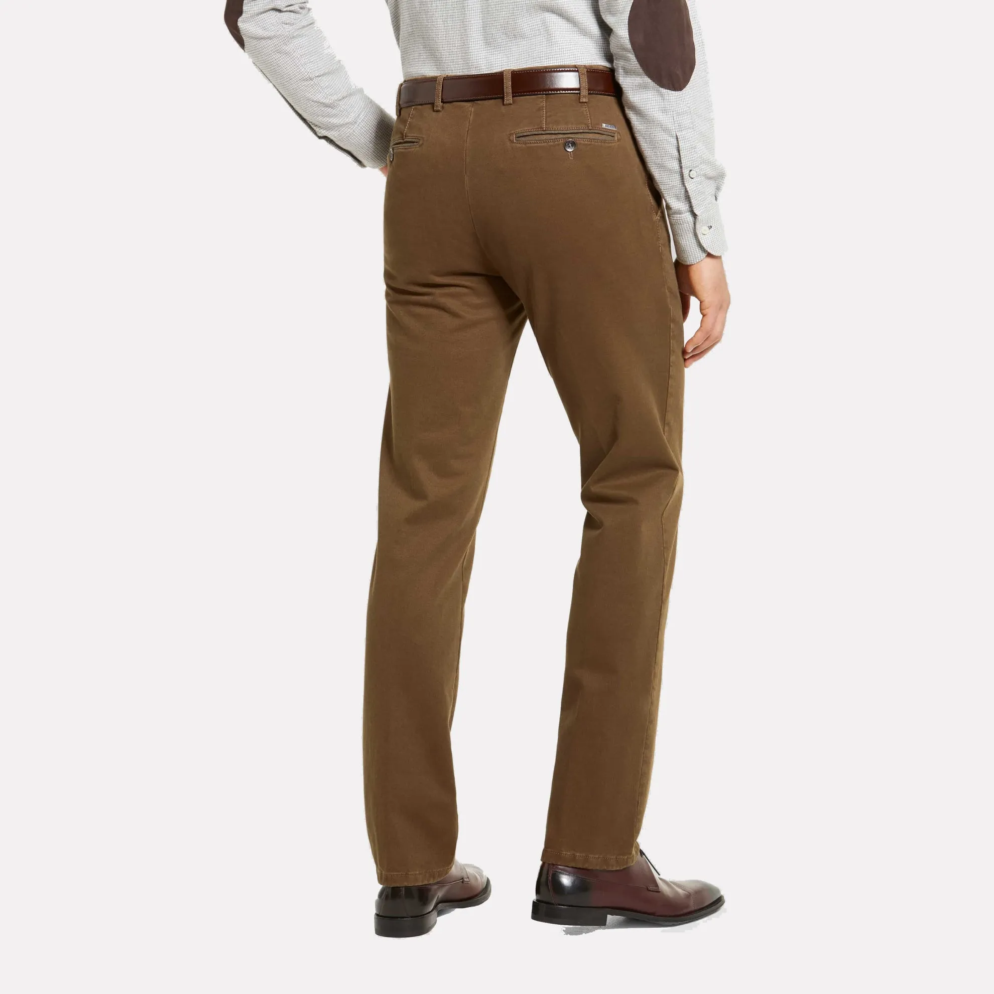 Super Stretch Double-Dye Fine Twill Cotton Chinos / Caramel