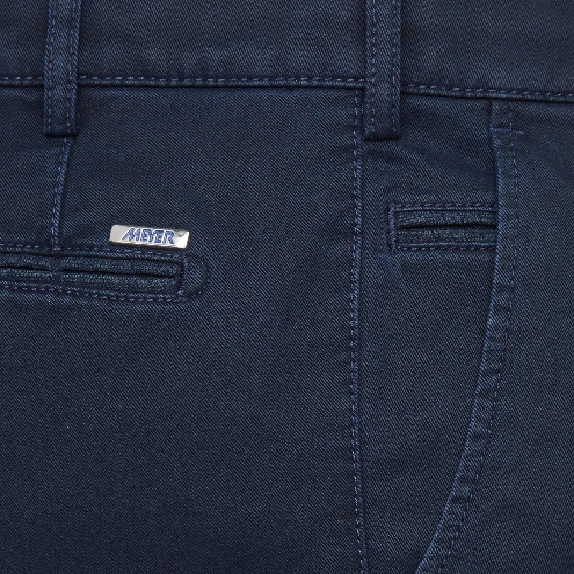 Super Stretch Double-Dye Fine Twill Cotton Chinos / Navy Blue