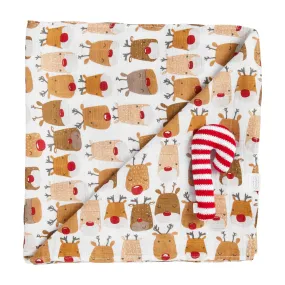 Swaddle & Knit Rattle Set, Reindeer