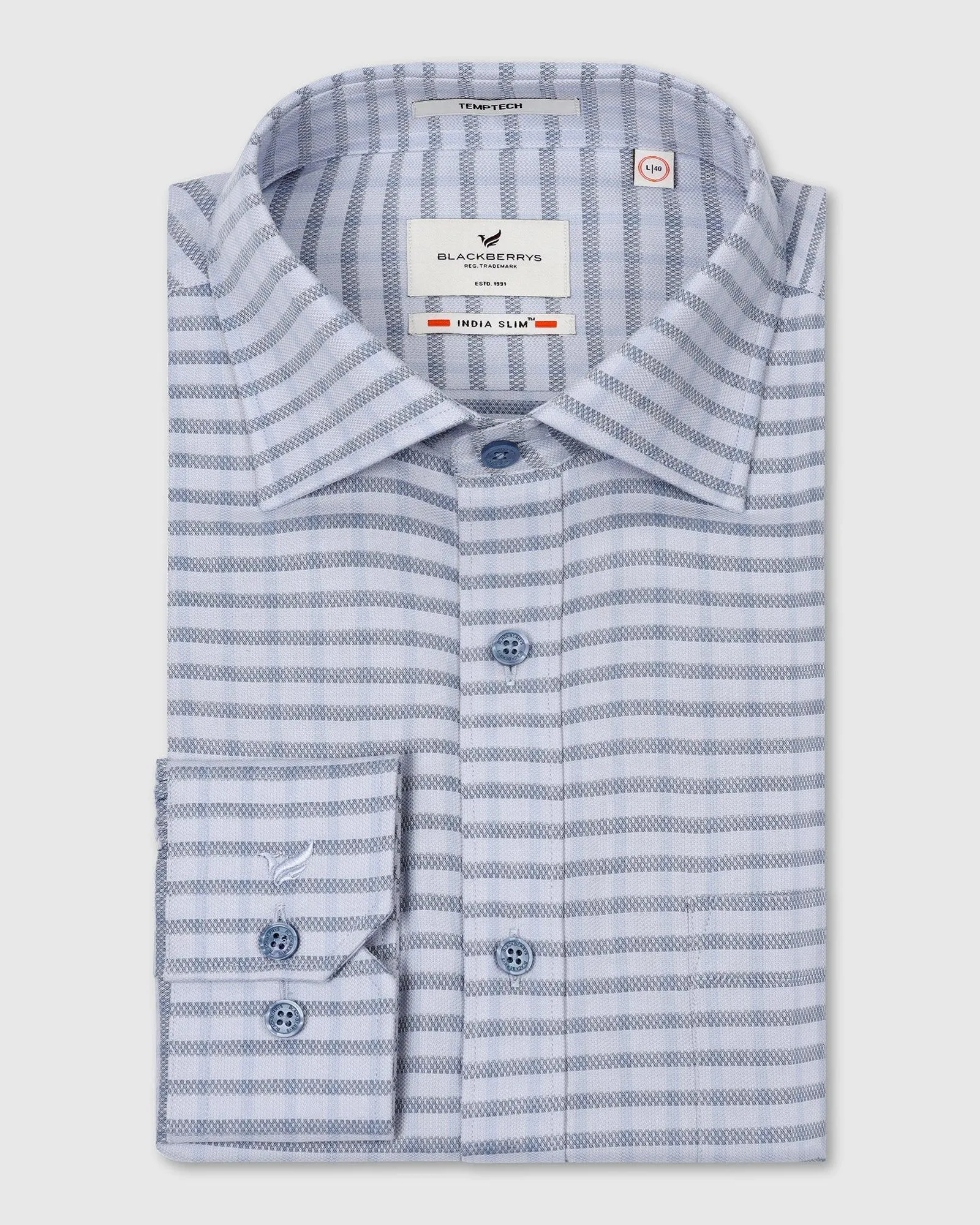 Temp Tech Formal Grey Check Shirt - Edmund