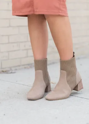 The Geraldine Suede Taupe Bootie - FINAL SALE