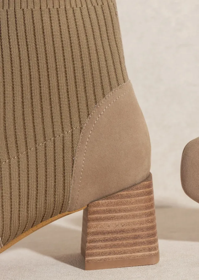 The Geraldine Suede Taupe Bootie - FINAL SALE