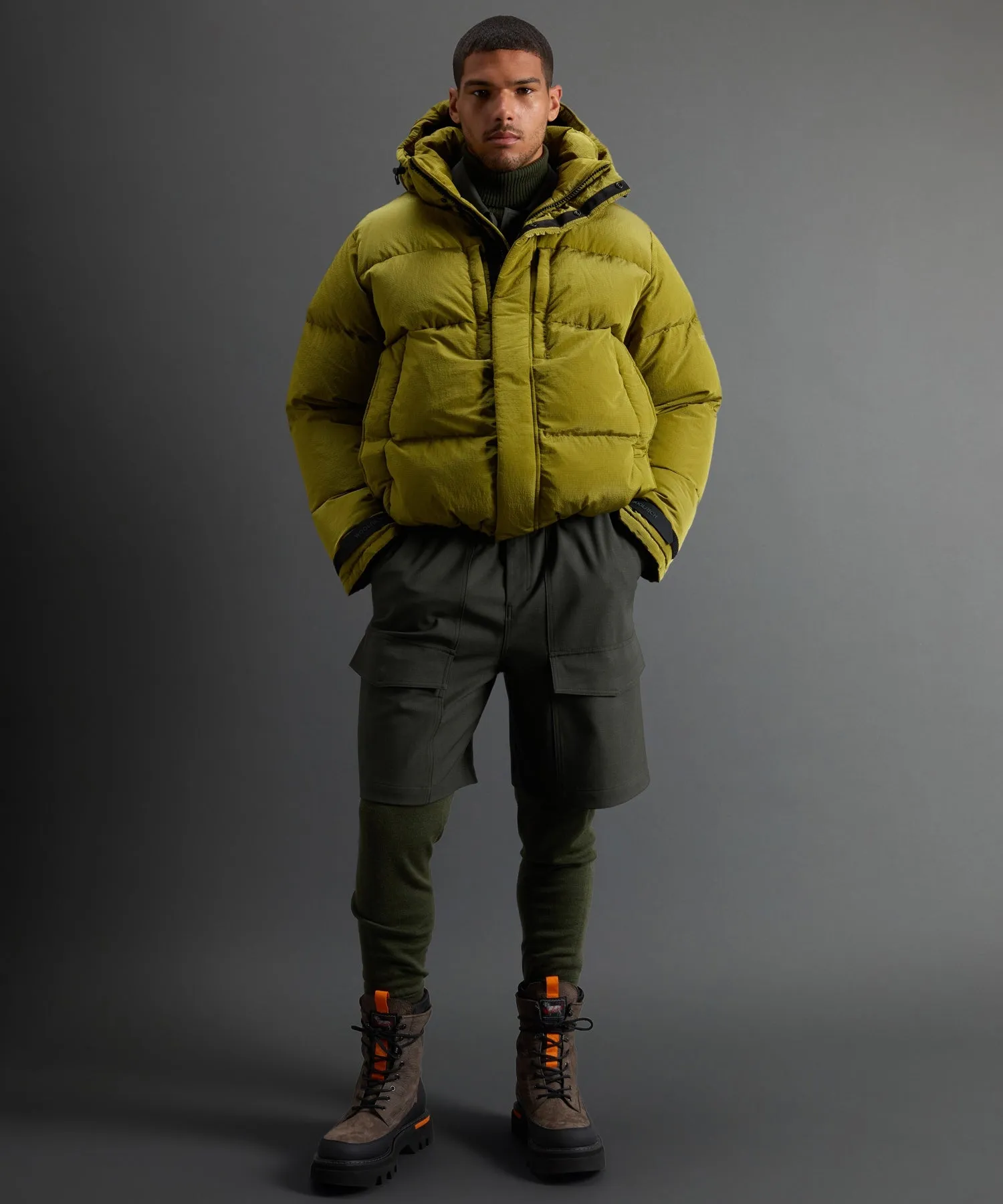 Todd Snyder X Woolrich Quilted Short Parka in Citron