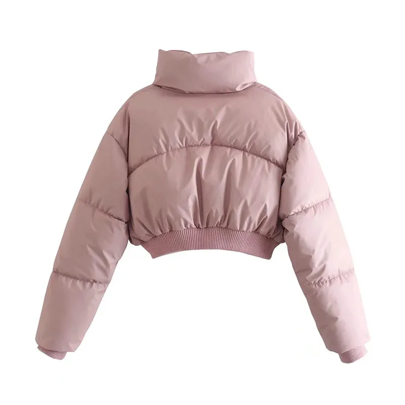 Toleet-Winter Outfits Christmas Black Friday 2024 Cotton Padded Coat Women New Winter Pink Puffer Parka Standard Collar Zipper Long Sleeve Jacket Femal Winter Warm Coat