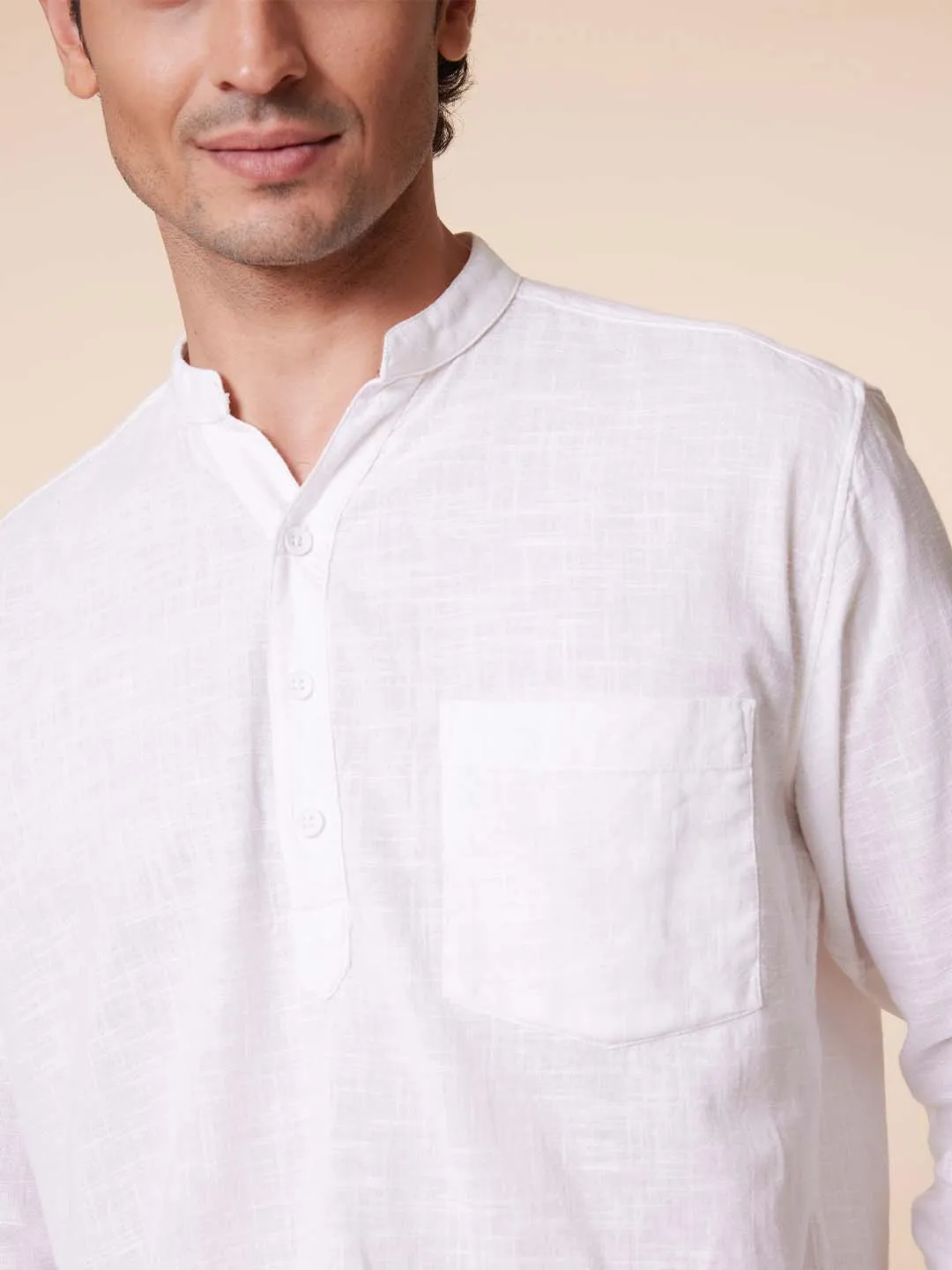 V-Neck Cotton Shirt - Vedic