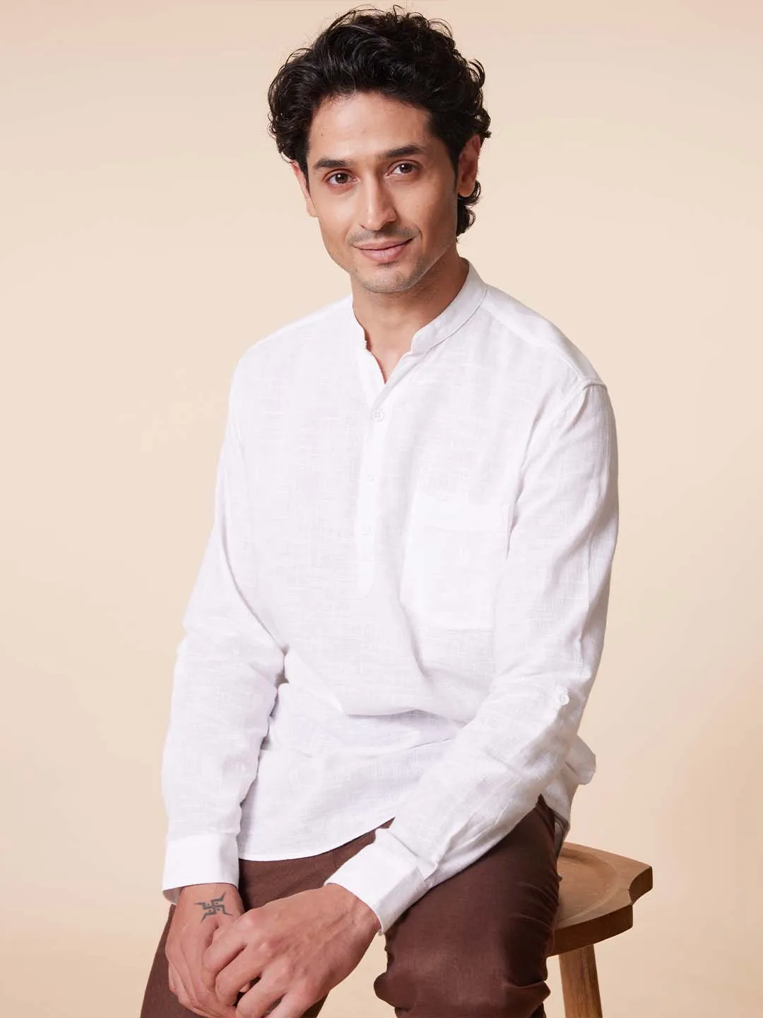 V-Neck Cotton Shirt - Vedic