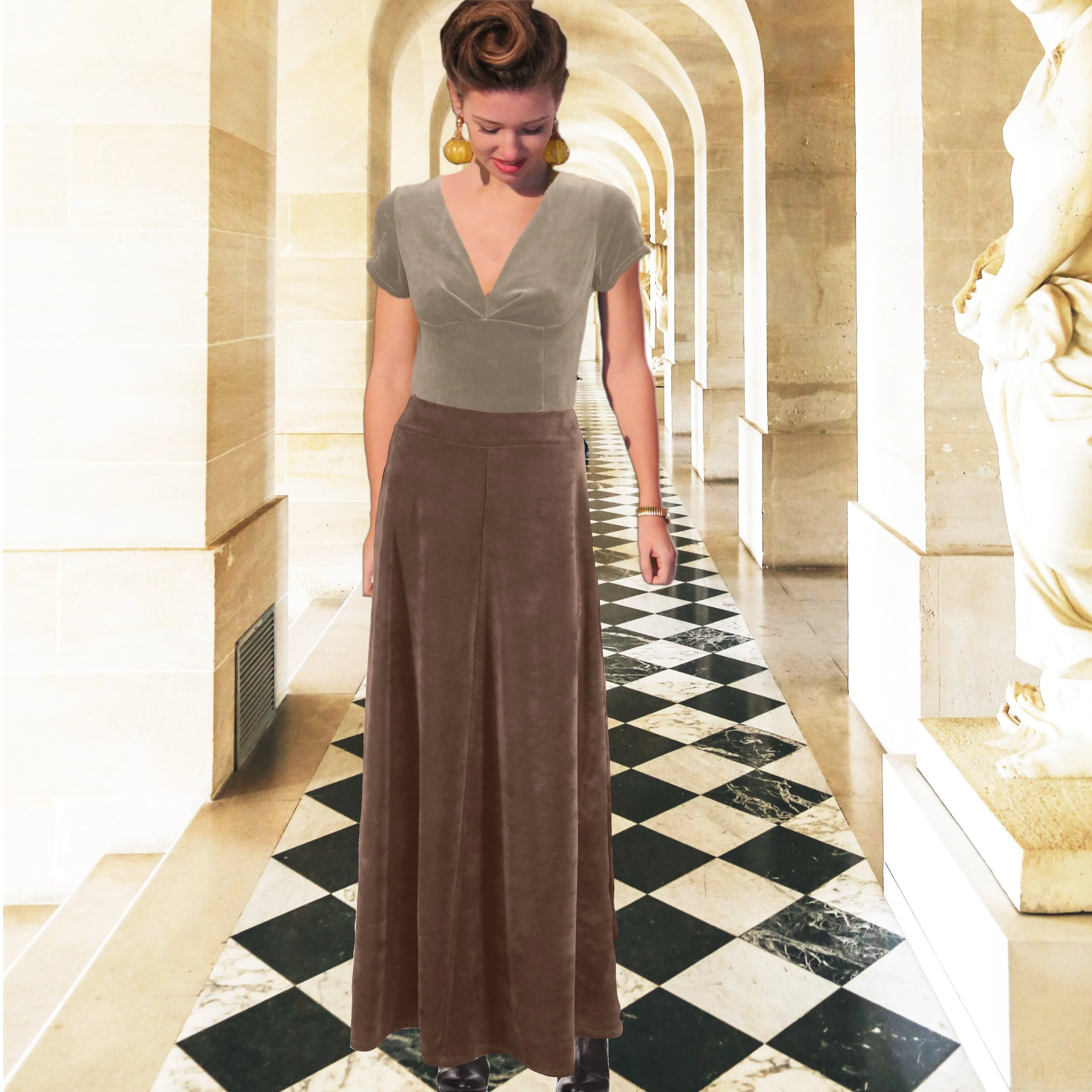 Velours maxi rok /Velvet maxi skirt