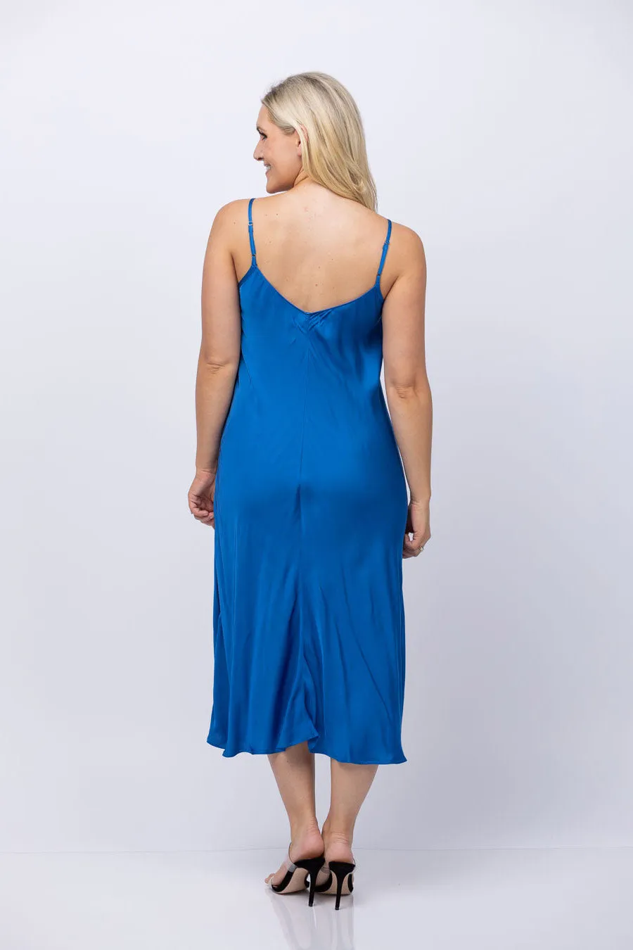 Velvet Poppy Dress in Bluejay