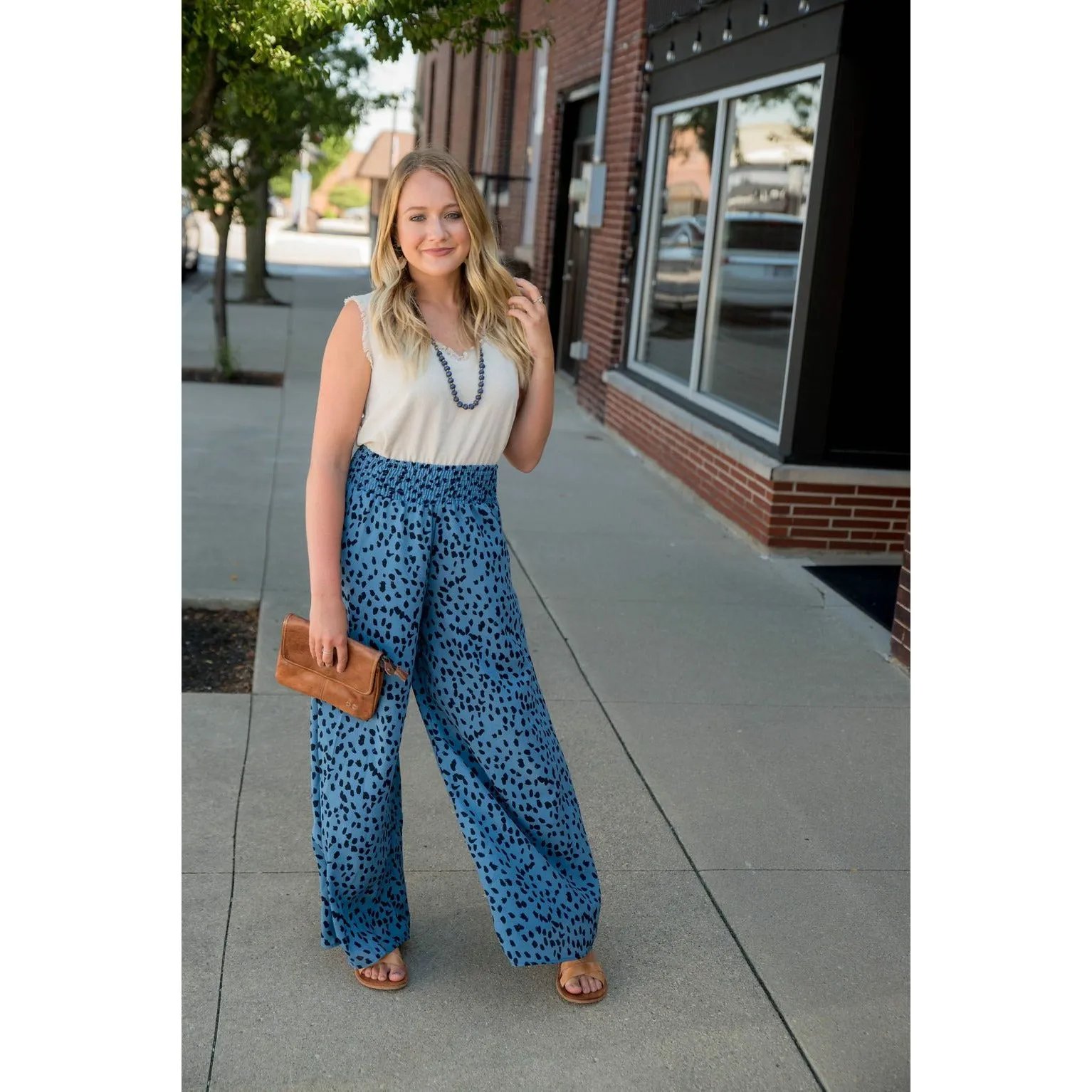 Wide Leg Leopard Pants