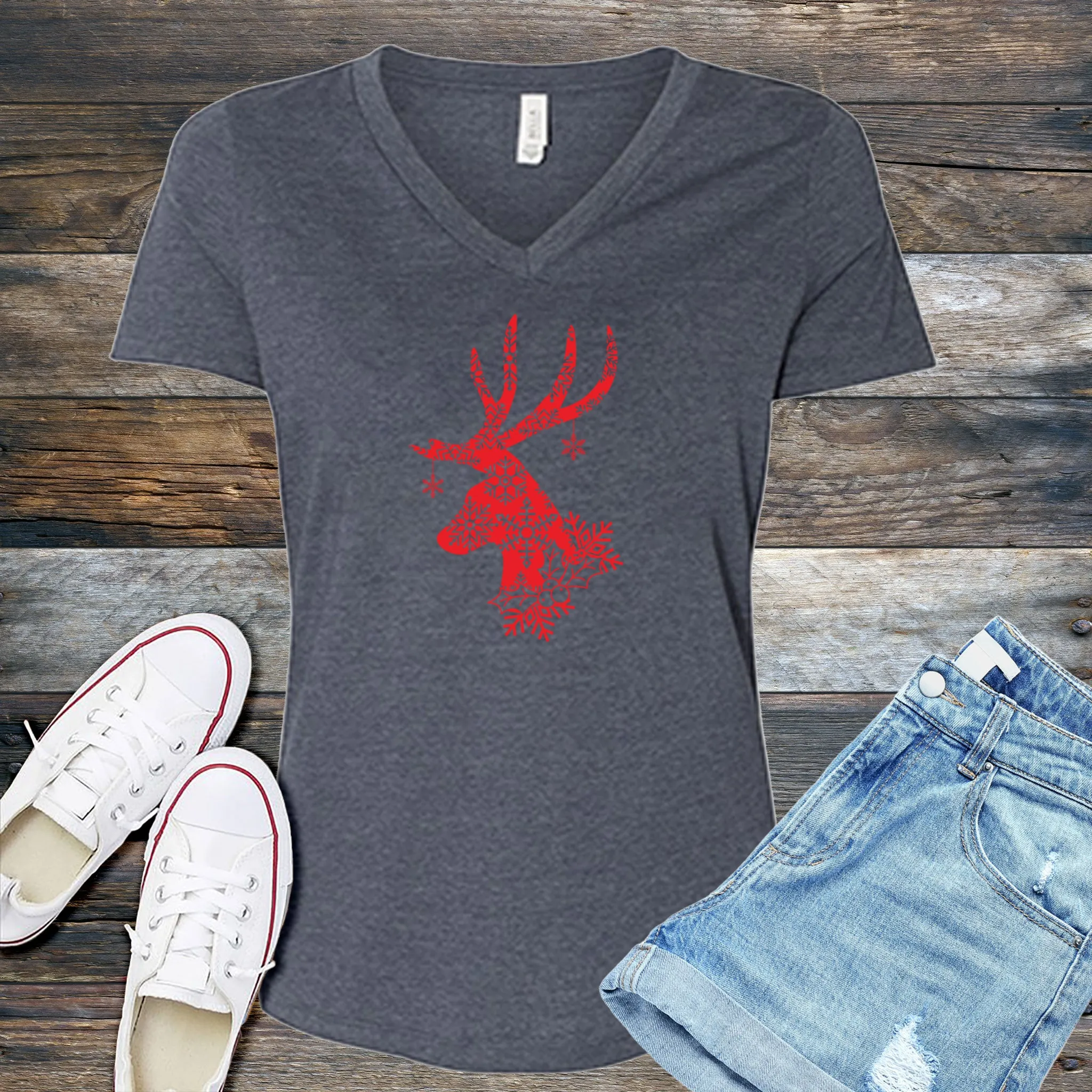 Winter Wonderland Reindeer V-Neck